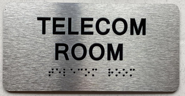 TELECOM ROOM SIGN WITH RAISED LETTERS