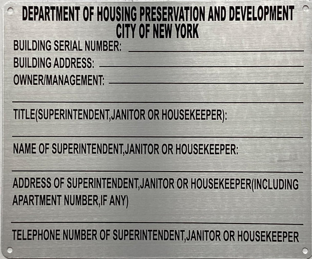 HPD SERIAL NUMBER WITH SUPER NAME SIGNS