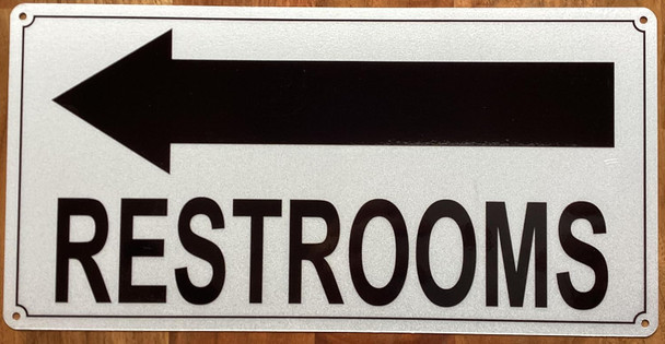 RESTROOM LEFT ARROW SIGN