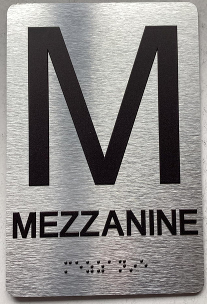 FLOOR NUMBER SIGN WITH RAISED LETTERS THE PARK AVE LINE (M-MEZZANINE)