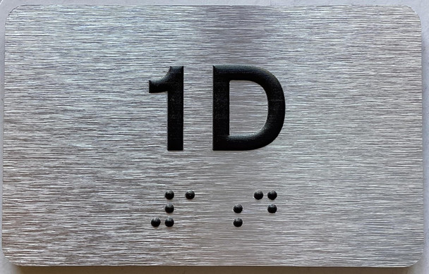 APT NUMBER 1D SIGN-UNIT NUMBER SIGN WITH RAISED LETTERS