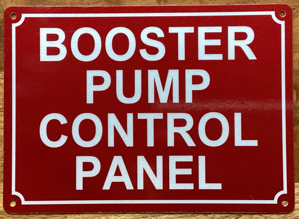 BOOSTER POMP CONTROL PANEL SIGN