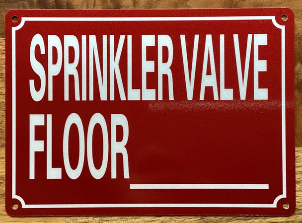 SPRINKLER VALVE FLOOR NUMBER SIGN