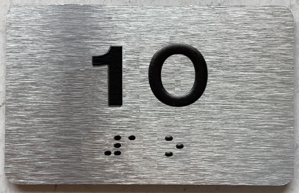APT NUMBER 1O SIGN-UNIT NUMBER SIGN WITH RAISED LETTERS