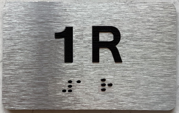 APT NUMBER 1R SIGN-UNIT NUMBER SIGN WITH RAISED LETTERS