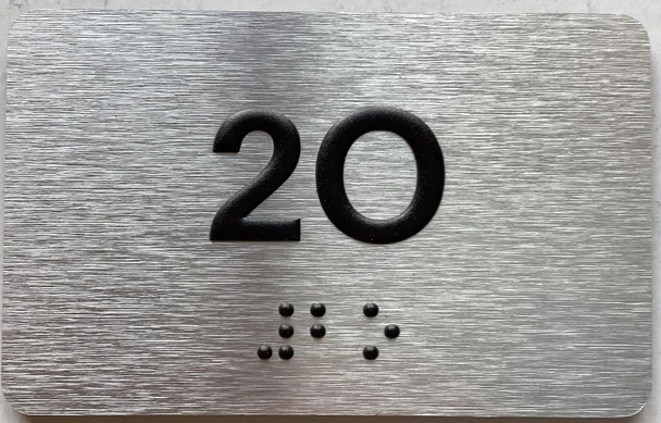 APT NUMBER 2O SIGN-UNIT NUMBER SIGN WITH RAISED LETTERS