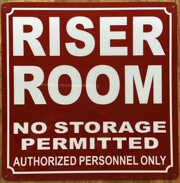 REFLECTIVE RISER ROOM SIGN