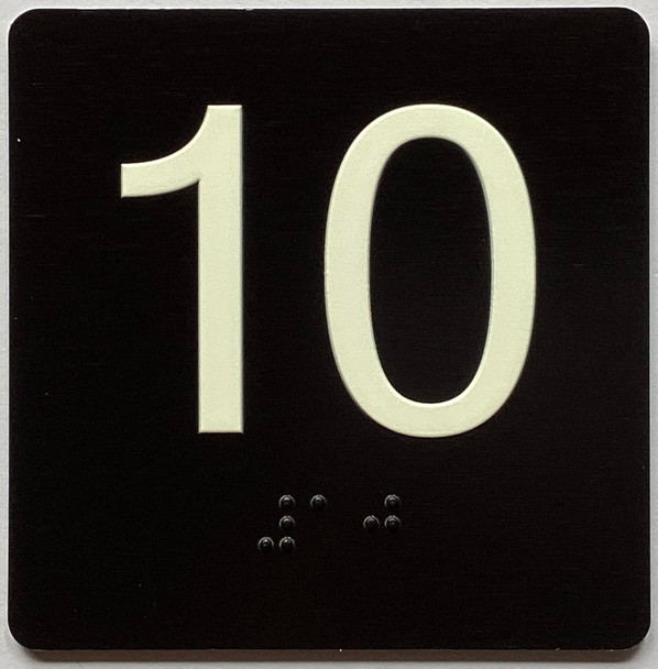 ELEVATOR FLOOR NUMBER THE LEXINGTON AVE LINE  (10TH FLOOR) SIGN