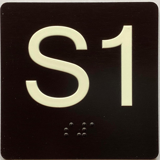 ELEVATOR FLOOR NUMBER THE LEXINGTON AVE LINE  (S1-SUB CELLAR 1) SIGN