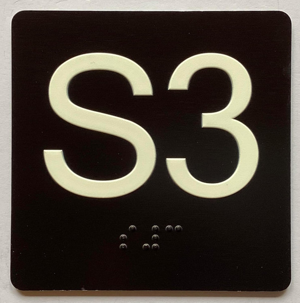 ELEVATOR FLOOR NUMBER THE LEXINGTON AVE LINE (S3-SUB CELLAR 3) SIGN