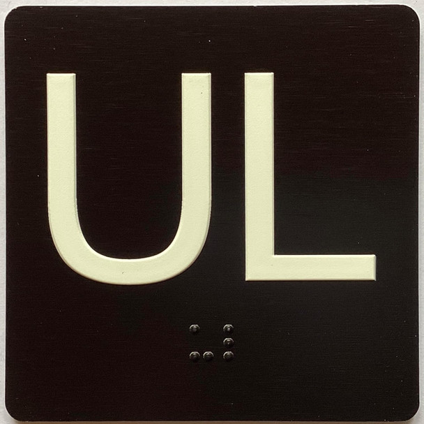 ELEVATOR FLOOR NUMBER THE LEXINGTON AVE LINE (UL-UPPER LEVEL) SIGN