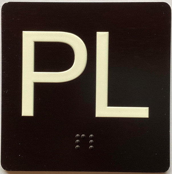 ELEVATOR FLOOR NUMBER THE LEXINGTON AVE LINE (PL-PARKING LEVEL) SIGN