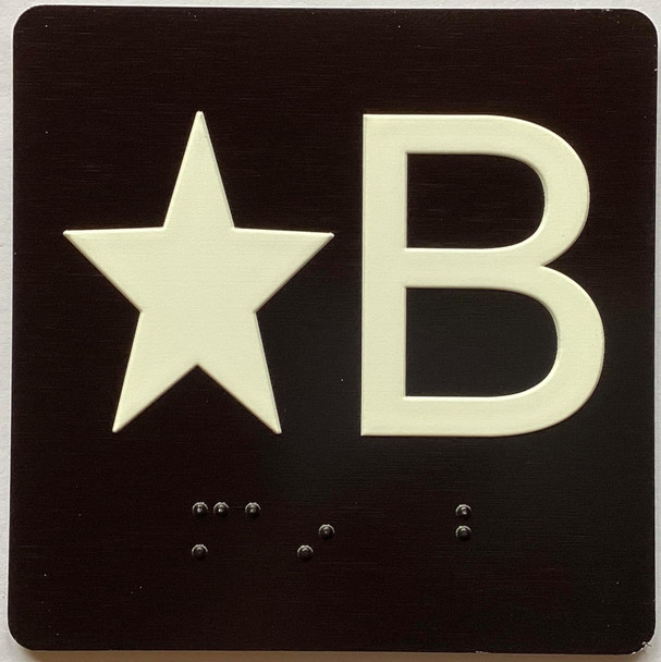 ELEVATOR FLOOR NUMBER THE LEXINGTON AVE LINE (STAR B- STAR BASEMENT) SIGN