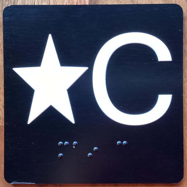 ELEVATOR FLOOR NUMBER THE LEXINGTON AVE LINE (STAR C- STAR CELLAR) SIGN