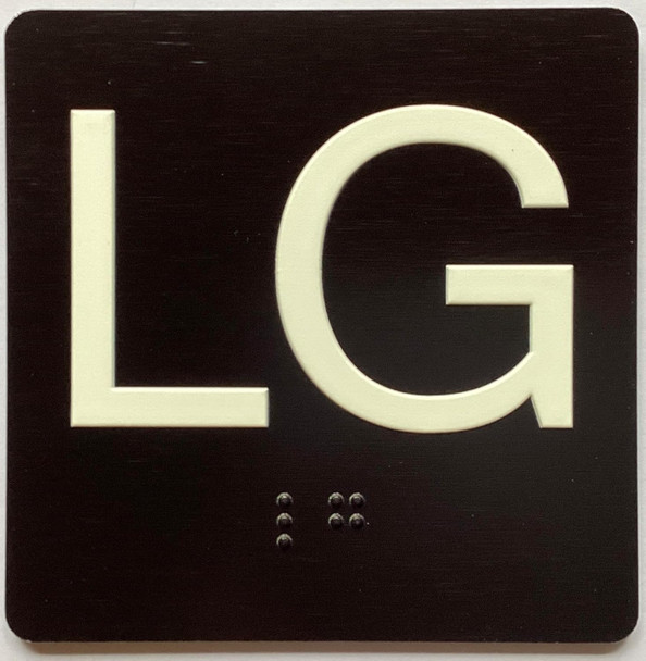 ELEVATOR FLOOR NUMBER THE LEXINGTON AVE LINE (LG- LOWER GROUND) SIGN