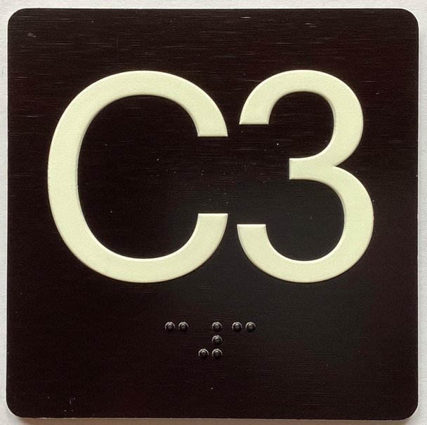 ELEVATOR FLOOR NUMBER THE LEXINGTON AVE LINE (C3- CELLAR 3) SIGN