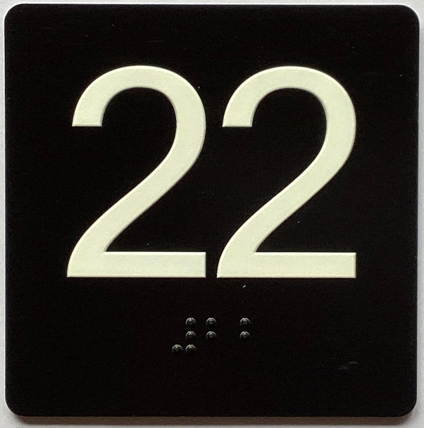 ELEVATOR FLOOR NUMBER THE LEXINGTON AVE LINE (22ND FLOOR) SIGN