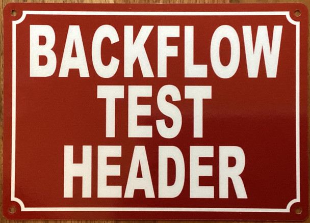 BACKFLOW TEST HEADER SIGN