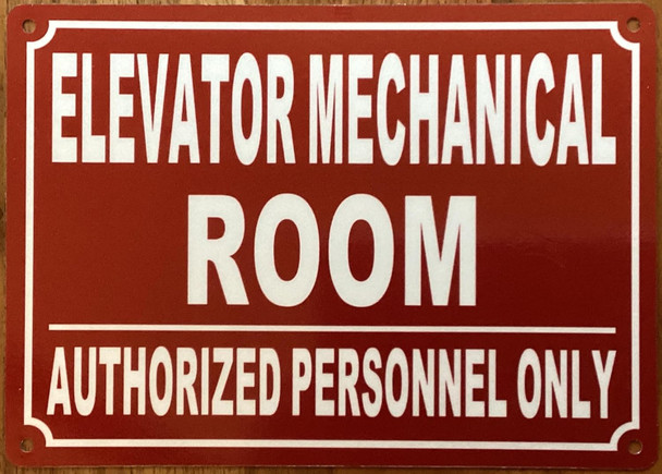 ELEVATOR MECHANICAL ROOM SIGN