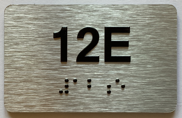 Apartment Number unit 12E Sign
