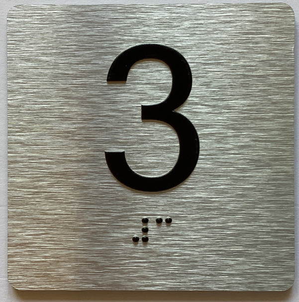 Elevator Floor Number / Elevator Jamb Plate 3 Sign