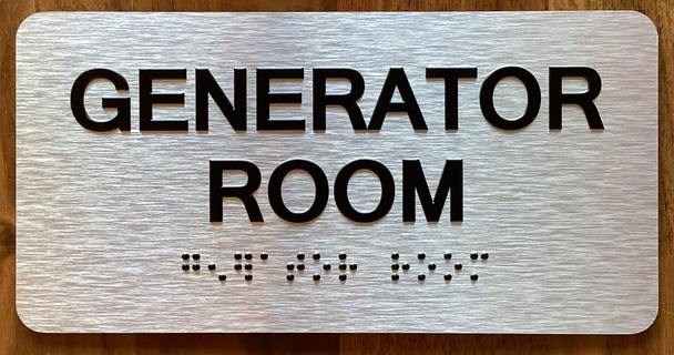 Generator Room Sign with Raised Letters & Grade 2 Sign
