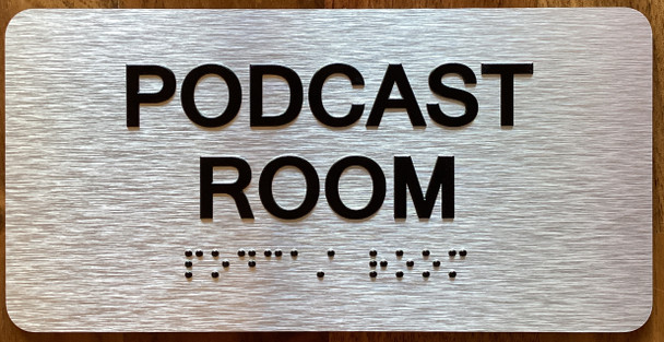 Podcast Room Sign with Raised Letters & Grade 2 Sign