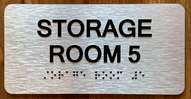 Storage Room 4 Sign with Raised Letters & Grade 2 Sign