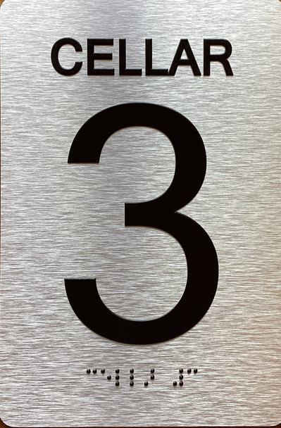 Cellar 3 Sign with Raised Letters & Grade 2 Sign