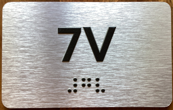 Apartment Number 7V Sign