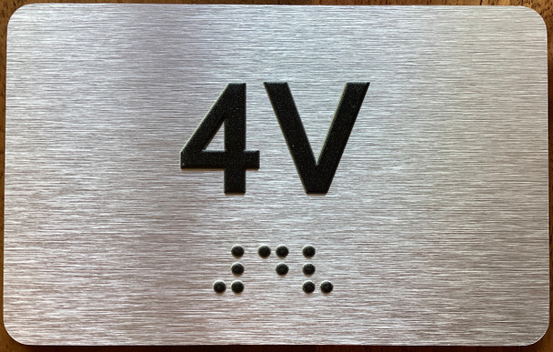 Apartment Number 4V Sign