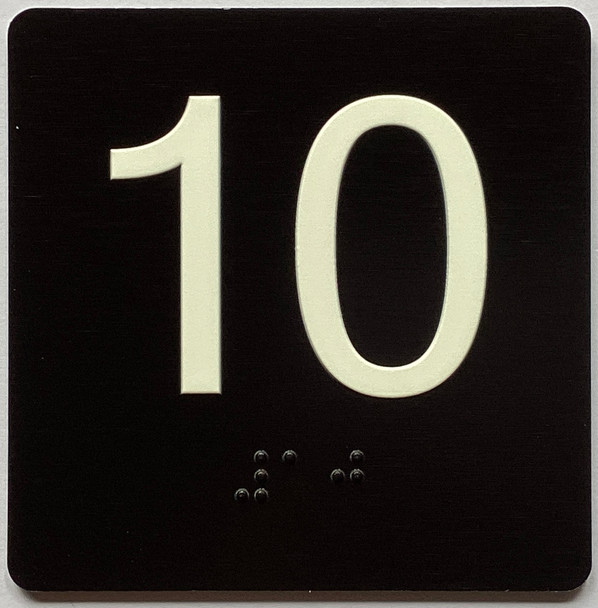 Elevator 10 Sign Elevator Jamb Plate Sign