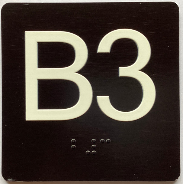 B3 Sign Elevator Jamb Plate Sign
