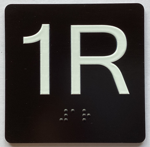 1R Elevator Jamb Plate Sign