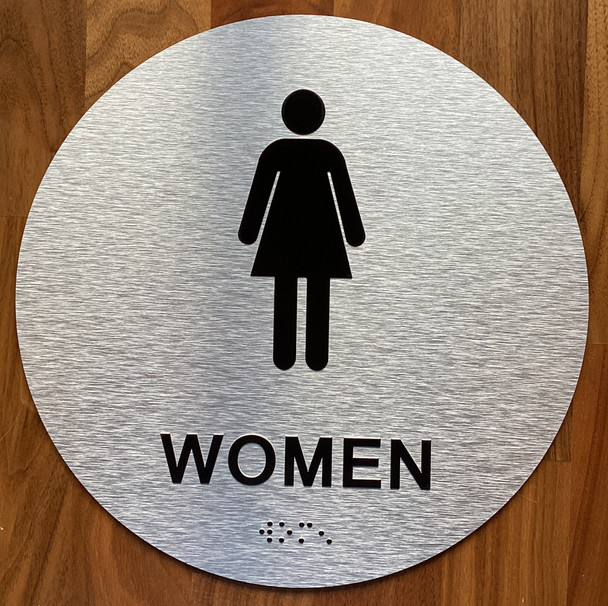 Women Restroom Sign with Raised Letters Sign
