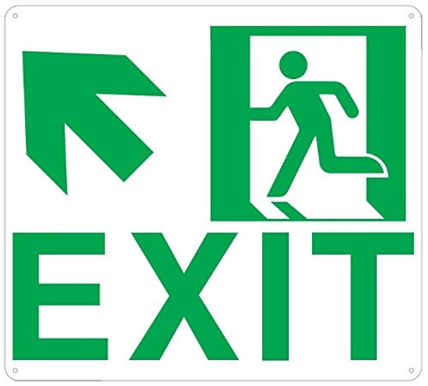 Exit Arrow UP Left SignGlow