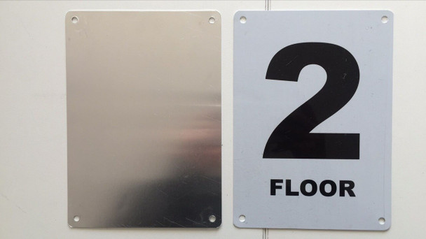 FLOOR NUMBER TWO SIGN Blanc  Sign