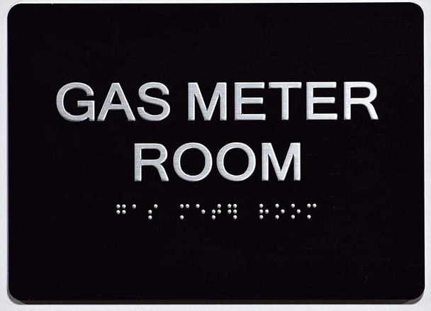 Gas Meter Room Sign Black ,