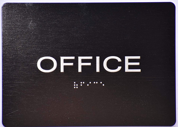 Office Door Sign -Black,