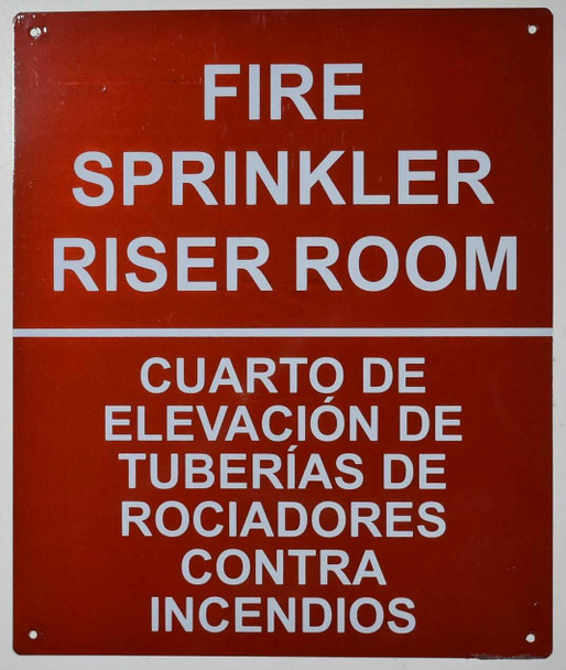 FIRE Sprinkler Riser Room Bilingual Sign