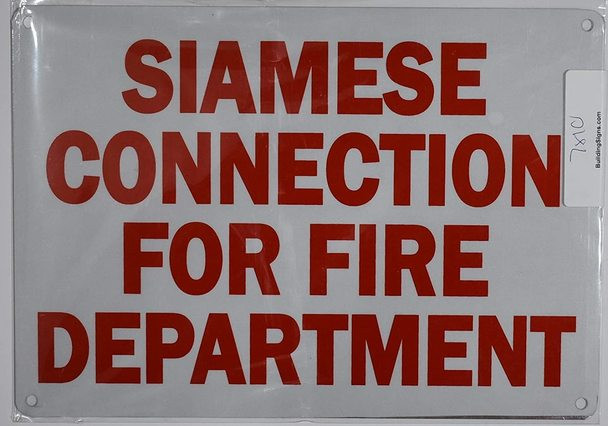 Siamese Connection for FIRE DEPT Sign