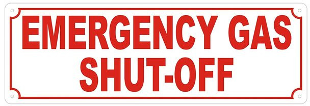 Emergency Gas Shut Off Sign