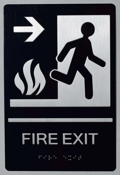 ada FIRE EXIT RIGHT ARROW SIGN -