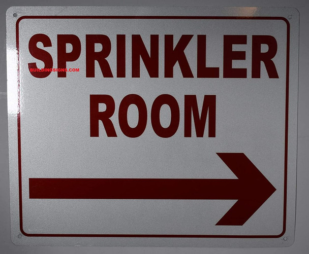 Sprinkler Room with Arrow Right Sign, Engineer Grade Reflective  Sign