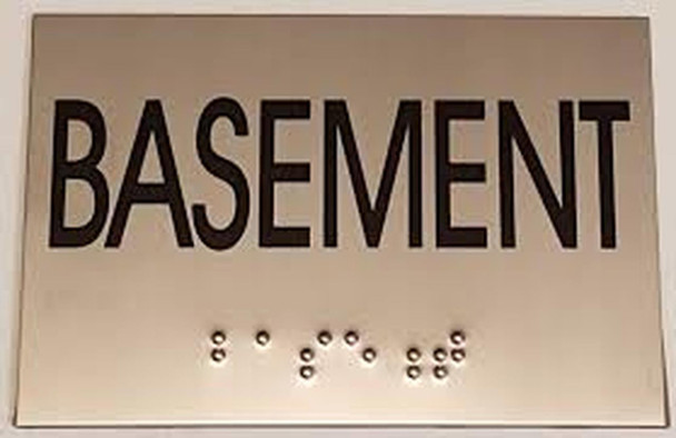 BASEMENT SIGN - BRAILLE-STAINLESS STEEL