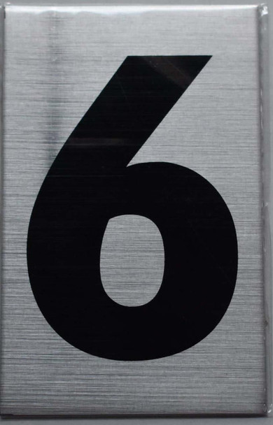 Apartment Number Sign Six (6) (