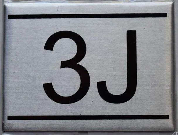 APARTMENT NUMBER SIGN - 3J    Sign
