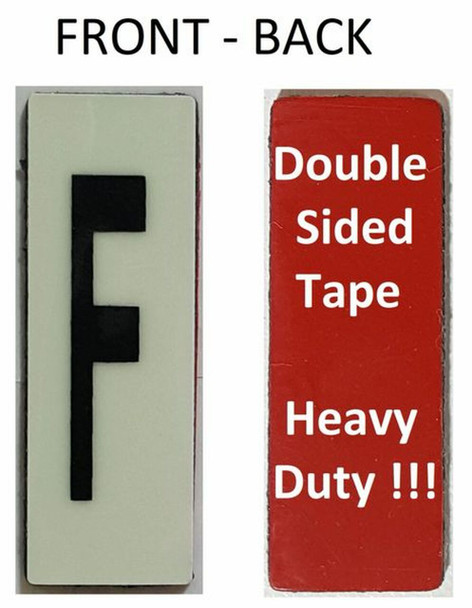 PHOTOLUMINESCENT DOOR NUMBER F SIGN HEAVY DUTY  Sign