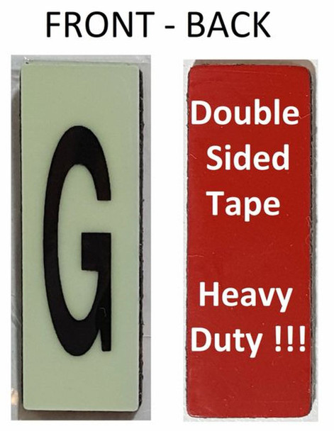 PHOTOLUMINESCENT DOOR NUMBER G SIGN HEAVY DUTY  Sign