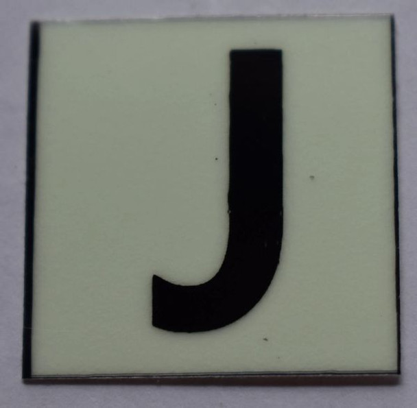 PHOTOLUMINESCENT DOOR NUMBER J SIGN